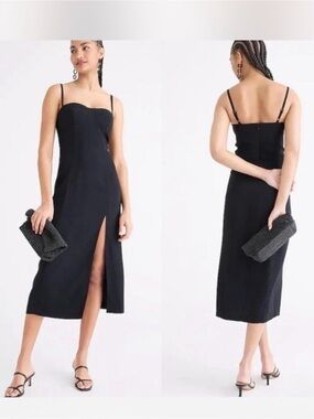 J.Crew Collection Invite Dress Black Size 4 NWT $228 Fall Wedding Guest